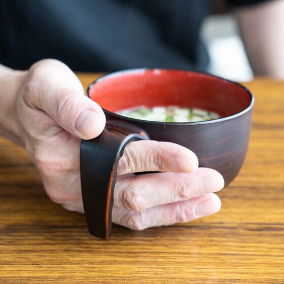 ウィルアシスト シャンテお汁わん取っ手付き木目 障がい者 使いやすいウィルアシスト シャンテお汁わん取っ手付き木目 障がい者 使いやすい