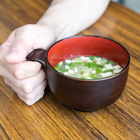 ウィルアシスト シャンテお汁わん取っ手付き木目 障がい者 使いやすい